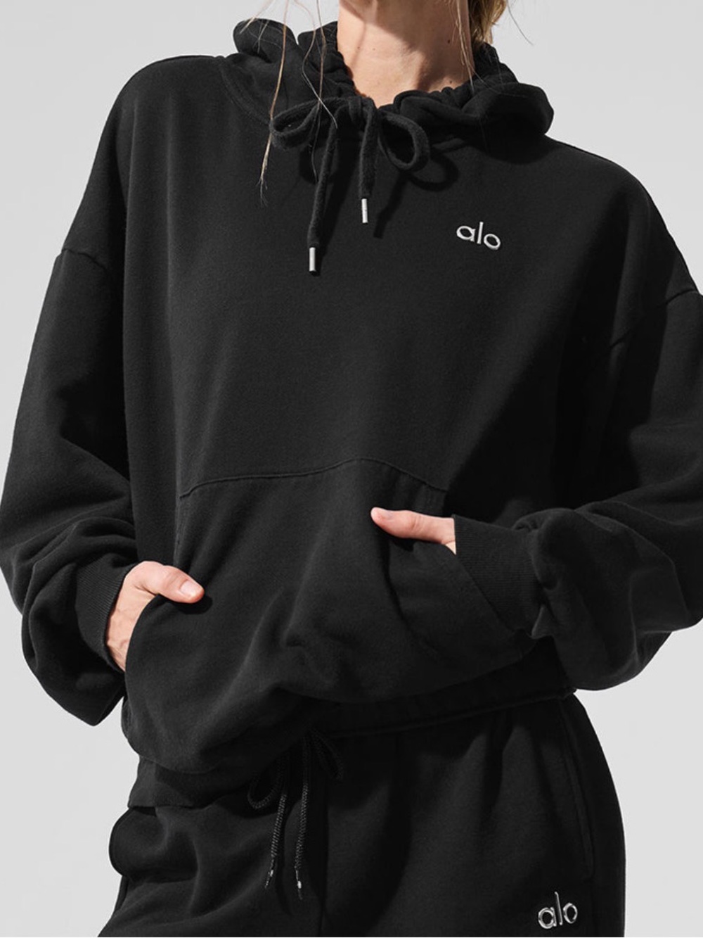 Alo women’s  Black Hoodie Sweater